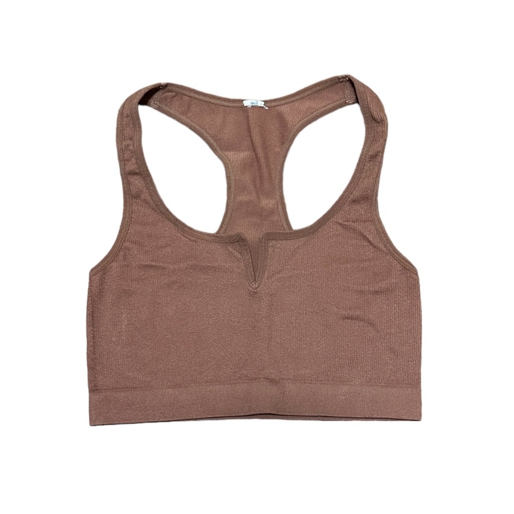 brown f21 crop top